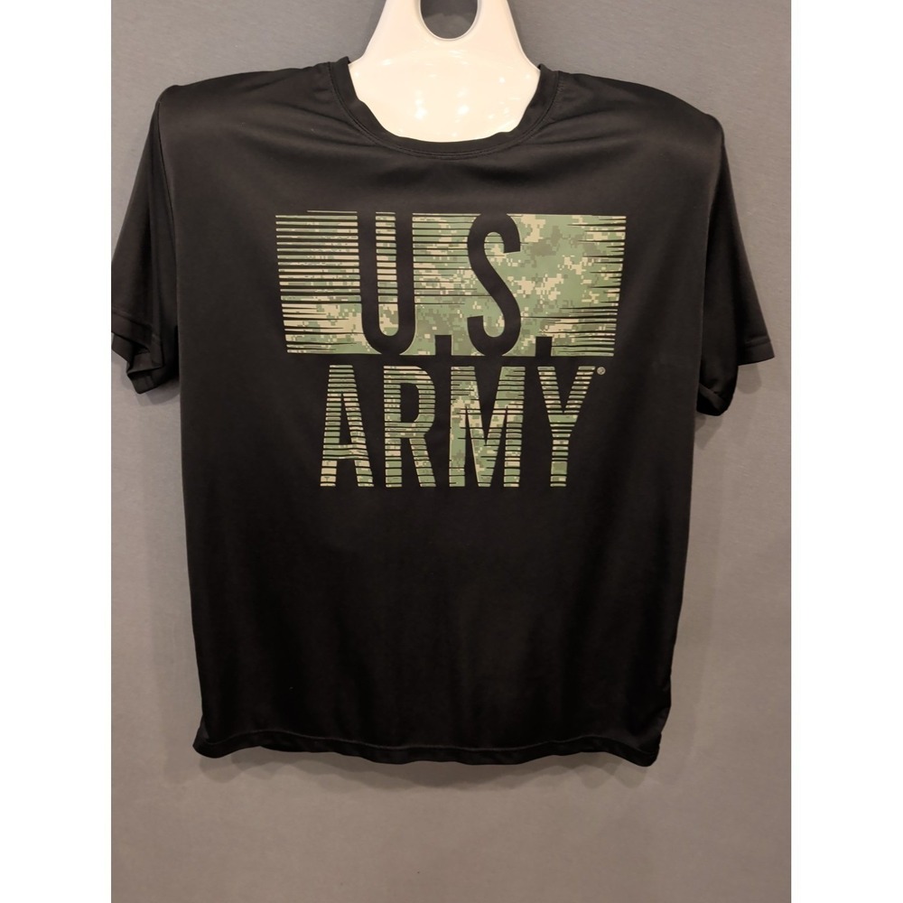 U.S. Army T-Shirt XL Black‎ Digital Camo Graphic Athletic Polyester Tee
